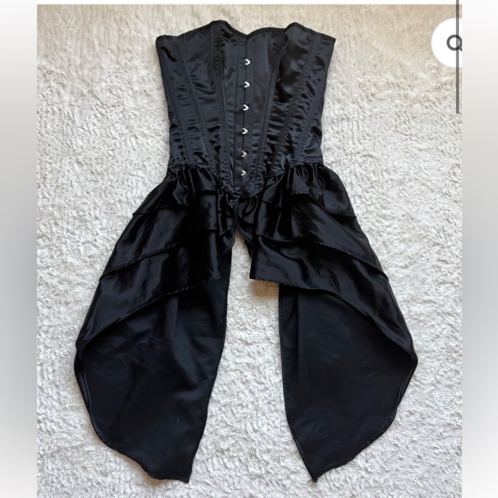 Satin Corset with ruffled drapes